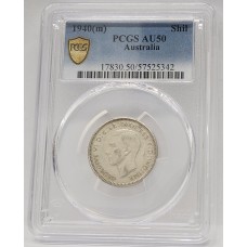 AUSTRALIA 1940 . ONE 1 SHILLING . PCGS AU50